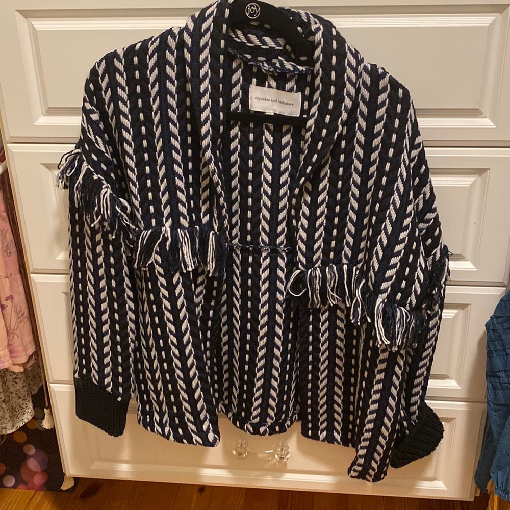 New cupcakes and cashmere fringed cardigan/jacket